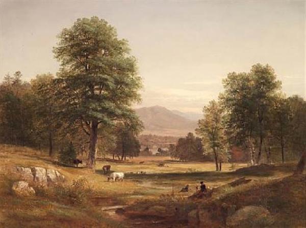 Samuel Lancaster Gerry Peaceful afternoon with sheep and cows. oil painting image